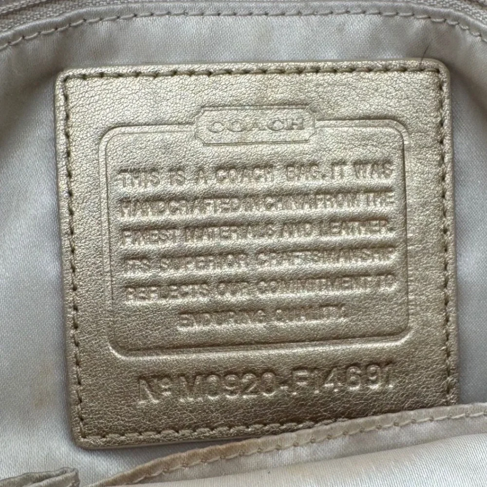 Coach Signature C Hobo Y2K Bag Medium Brown Gold F14691 Jacquard Shoulder Preppy